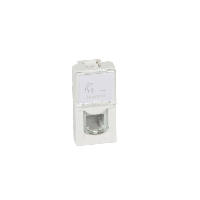 LEGRAND - Telephone Socket Mosaic, RJ11, 4 Contacts, 1 Module, White