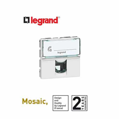LEGRAND - 45 Socket Program Mosaic, Cat. 6A UTP, 2 Modules, Aluminum