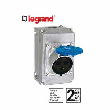 Legrand-Panel mounting socket inclined outlet Hypra - IP44 -200/250V~ -32A - 2P+E -metal 