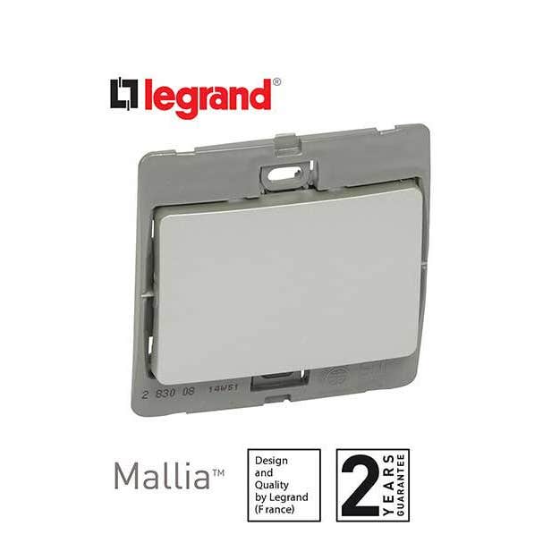 LEGRAND - Single Pole Switch Mallia, 1 Gang, 2 Way, 10 AX, 250 V~, Silver