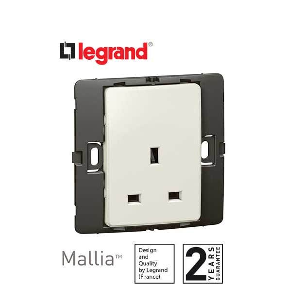 LEGRAND - Socket Outlet Mallia, Unswitched, 1 Gang, 13 A, 250 V~, Pearl