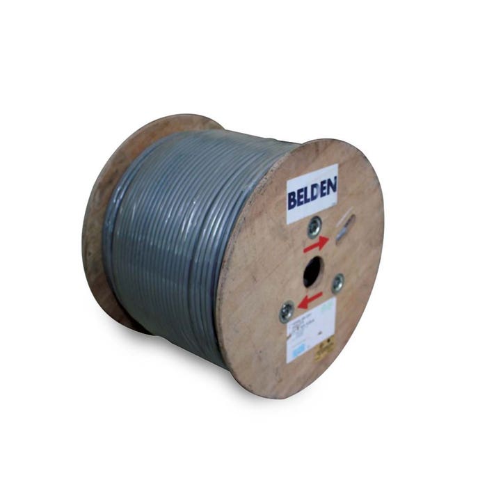 BELDEN - 2C*22 AWG Security & Commercial Audio Cable, Riser-Cmr, Solid Bc W/Polyolefin, PVC, Grey, 305 Meters/Roll