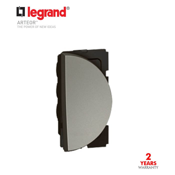 LEGRAND - 1-Way Switch Arteor, 10 AX 250 V, Round, 1 Right Modules, Magnesium