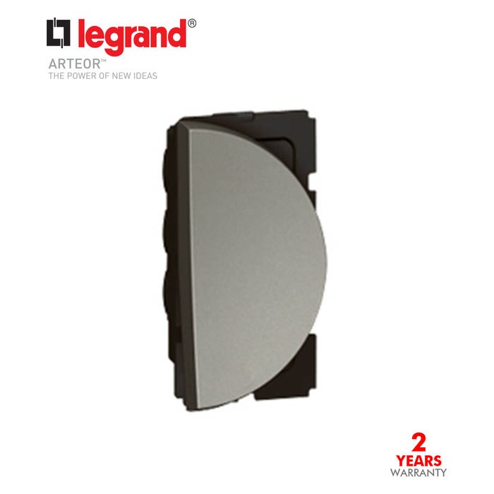 LEGRAND - 1-Way Switch Arteor 20 AX 250 V~, Round, 1 Right Modules, Magnesium