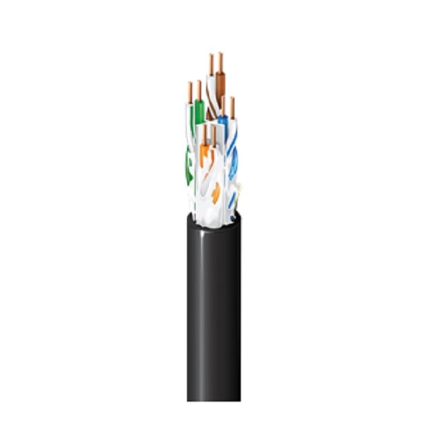 BELDEN - CAT6 Cable, OSP, 4P*24 AWG, Solid BC, U/UTP, Gel-Filled PO Insulation, PE Jacket, Black, 305M/Reel