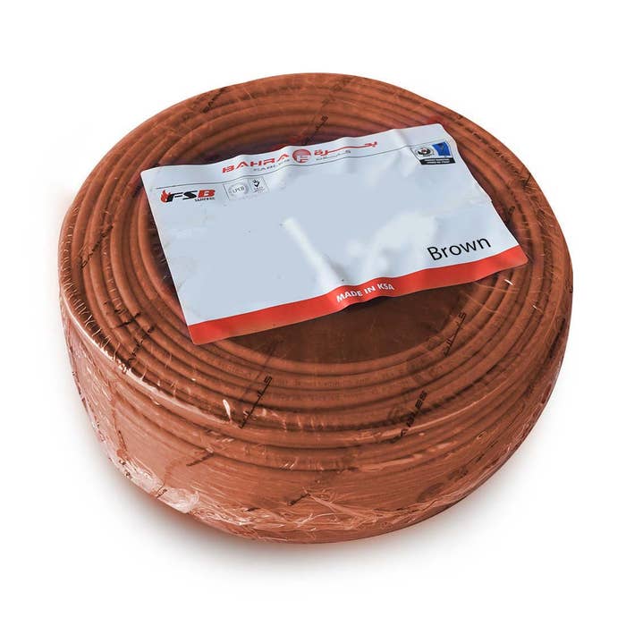 BAHRA CABLES - British Standard, LSOH NYA Wire, 1x1.5mm, 450/750V, Brown
