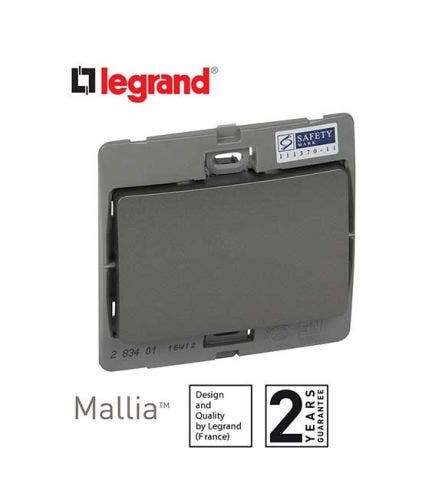 LEGRAND - Ngle Pole Switch Mallia, 1 Gang, 2 Way, 10 AX, 250 V~, Dark Silver