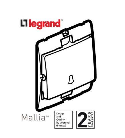 LEGRAND - Push-Button Mallia, N/O Contact, with Bell Symbol, 10 A, 250 V~, Silver