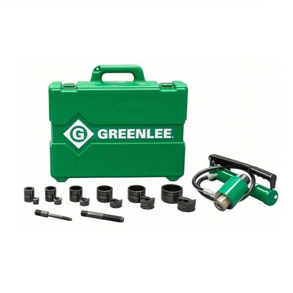 جرينلي - مجموعة أدوات الثقب الهيدروليكية مع مضخة يدوية ومدمرة القواطع - قناة 1/2 بوصة - 2 بوصة - 11 طن