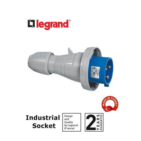 LEGRAND - Straight Plug P17, IP66/67, 200/250 V~, 16 A, 2P+E