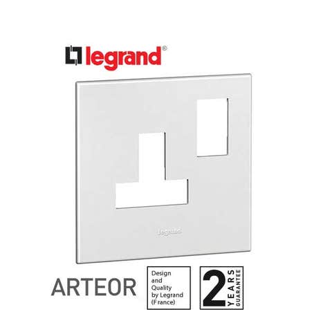 LEGRAND - Plate Arteor, BS, Square, for switched Sockets 1-Gang, White