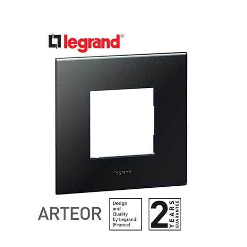 LEGRAND - Plate Arteor, British Std, Square, 2 Modules, Graphite