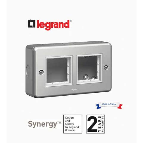 LEGRAND - Carrier Plate Synergy, for 4 Mosaic Modules, 2 Gang, Metalclad