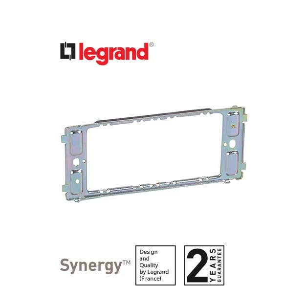 LEGRAND - Yoke Synergy, for 3/4 Grid Modules, 2 Gang, for White, St. Steel, Satin Brass