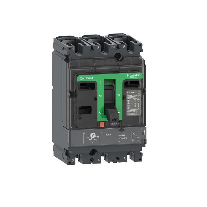 SCHNEIDER - Trip Unit TM63D for ComPacT NSX100/160/250 Circuit Breakers, Thermal Magnetic, 63A, 3P 3D