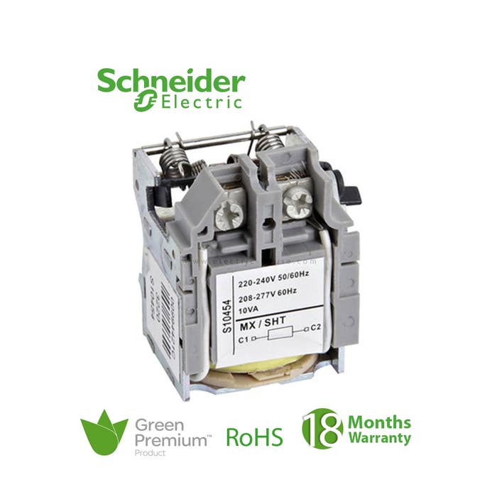SCHNEIDER - MX Shunt Release, ComPact NSX, Rated Voltage 220/240 VAC 50/60 Hz, 208/277 VAC 60 Hz, Screwless Spring Terminal Connections