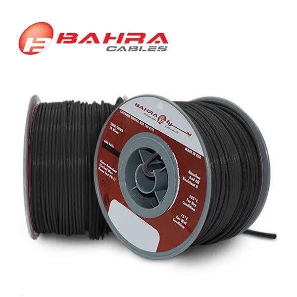 BAHRA CABLES - American Standard, THHN Wire, 6 AWG, 600V, Black
