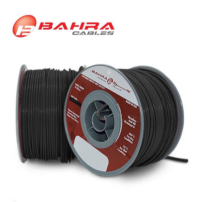 BAHRA CABLES - American Standard, THHN Wire, 14 AWG, 600V, Black 