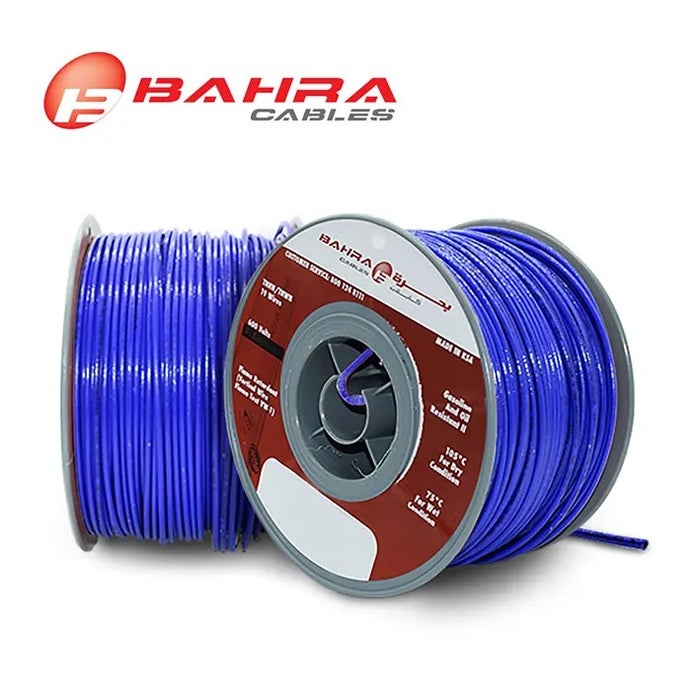 BAHRA CABLES - American Standard, THHN Wire, 6 AWG, 600V, Blue