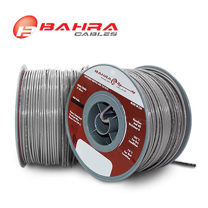BAHRA CABLES - American Standard, THHN Wire, 14 AWG, 600V, Grey